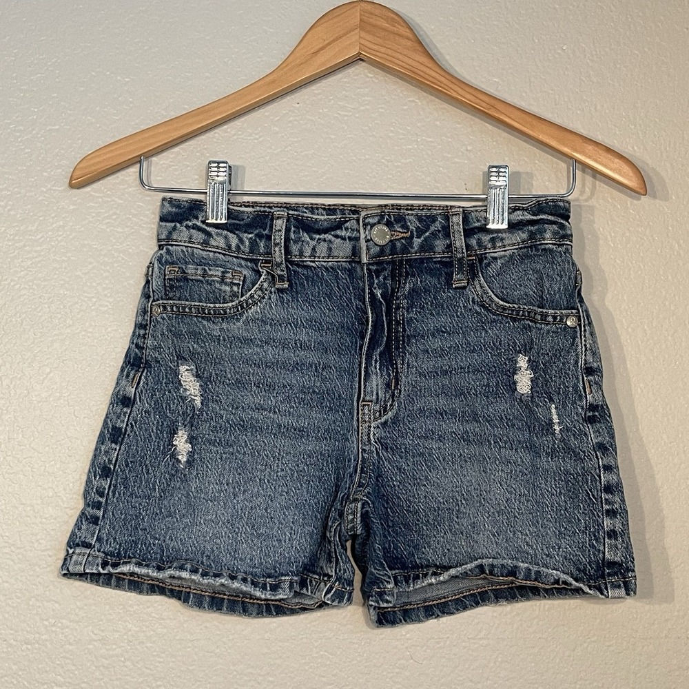 Art Class Girls Large (10/12) Blue Denim Shorts Adjustable Waist Pockets Casual